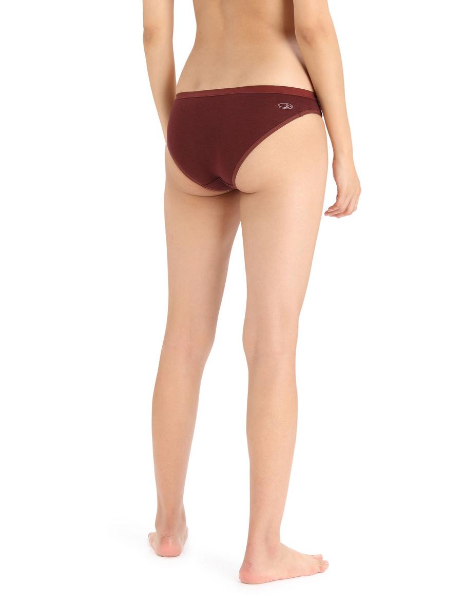 Bielizny Icebreaker Merino Siren Bikini Briefs Damskie Czerwone | PL 1230ILHS